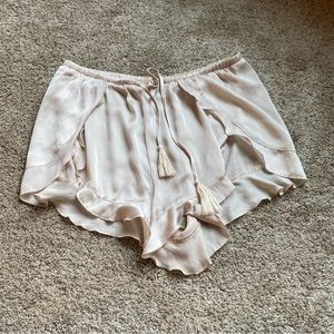 Free People Intimately Sensual Satin Cascading Petal Short Vanilla Medium